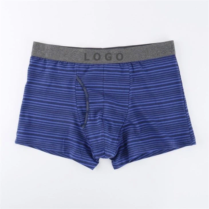 OEM Stripe Plus Size Business Boxers With Fly Sky