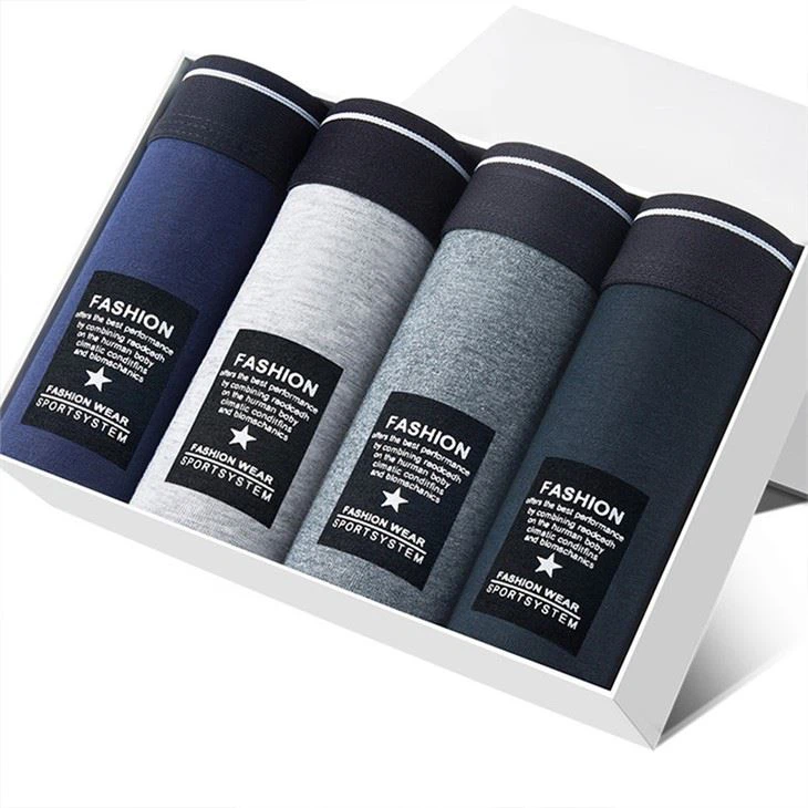 Packaging mens man underwear soft cotton boxers pack set nylon seamless male underpants